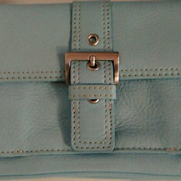 Talbots Leather  Turquoise Mini Bag - Picture 3 of 9